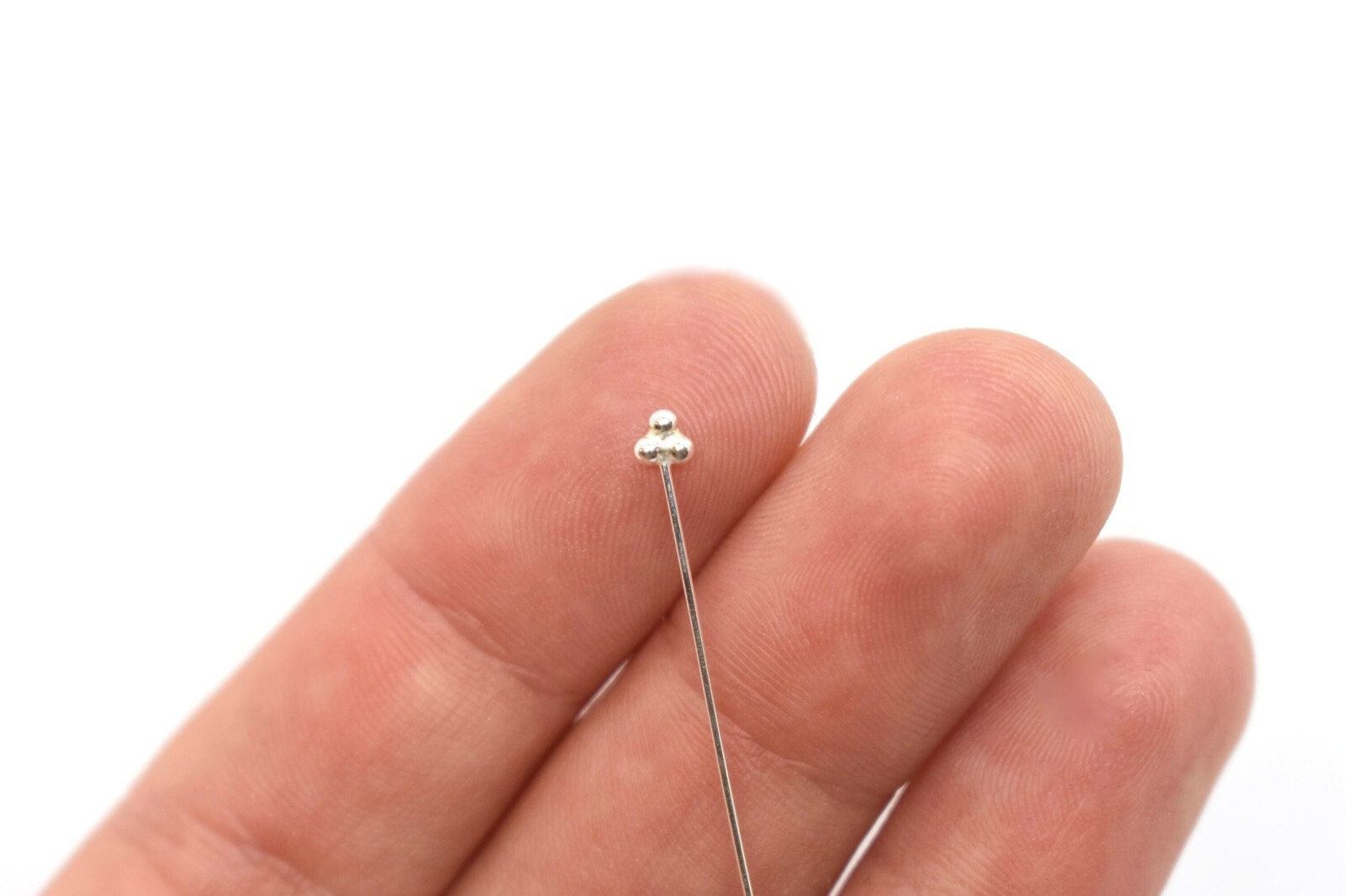 Sterling Silver Decorative Head Pins,24 Gauge,10 pcs,1,2 inches Jewelry Findings