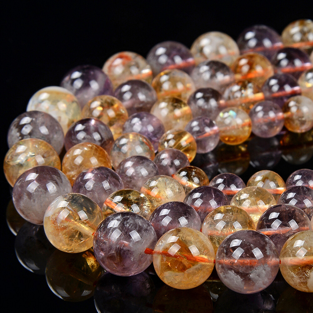 Natural Ametrine Grd AAA Round 5MM 6MM 8MM 9MM 10MM 11MM 12MM Loose Beads (D359)