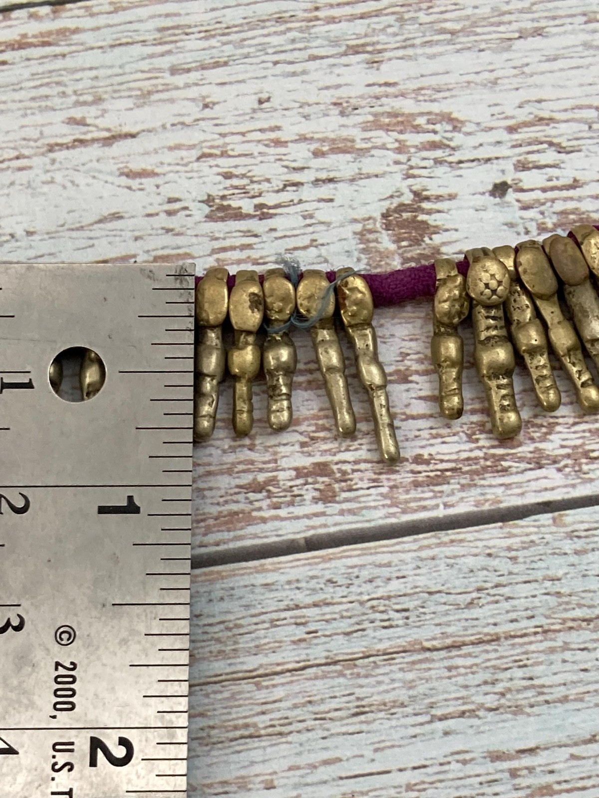 Vintage Tribal Spacer Charms Buds Ethnic Findings Original 21″ Cord 74pc (18893)