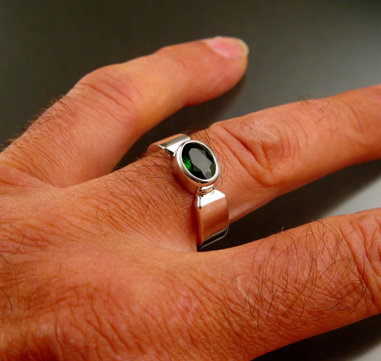 Chrome diopside Ring 925 Sterling Silver Handmade Jewelry Ring For Unisex
