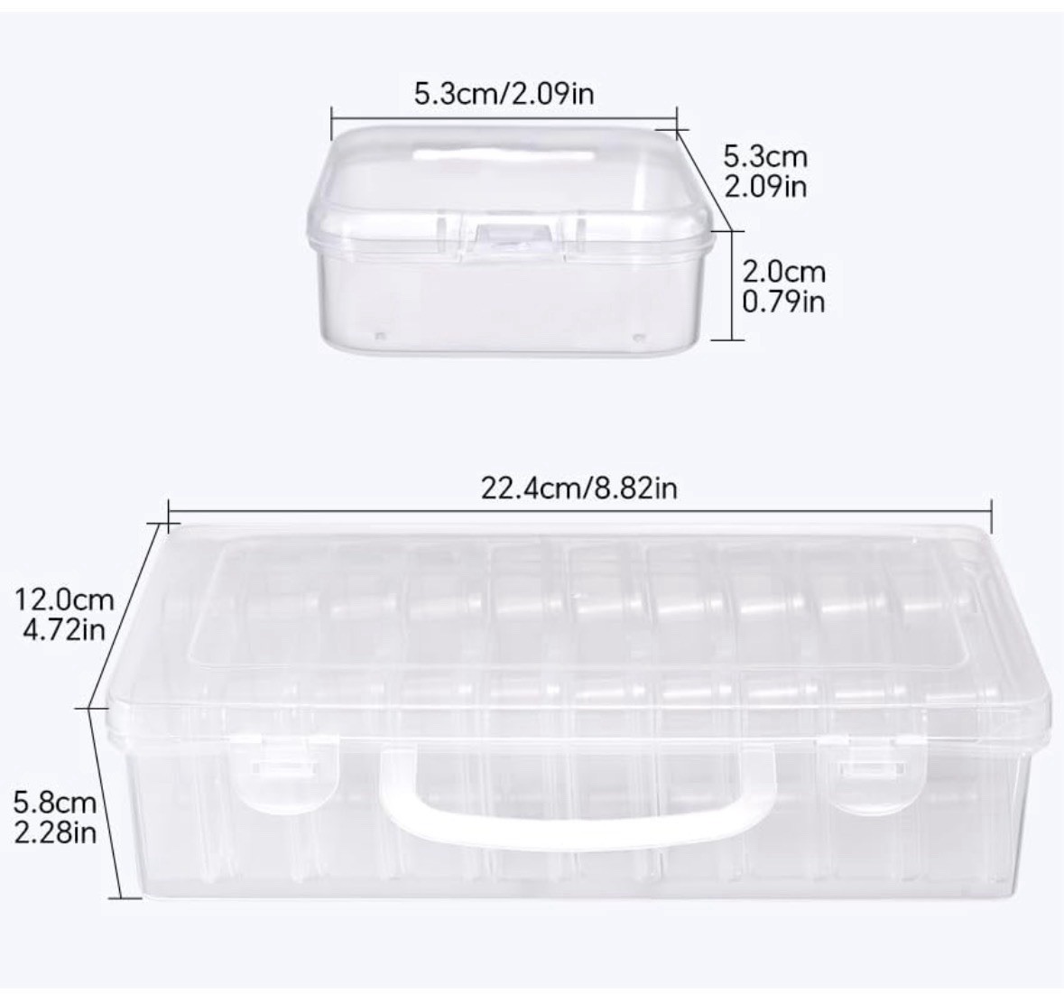Small Bead Organizers, 20 Pieces Plastic Storage Cases Mini Clear Bead Storage C