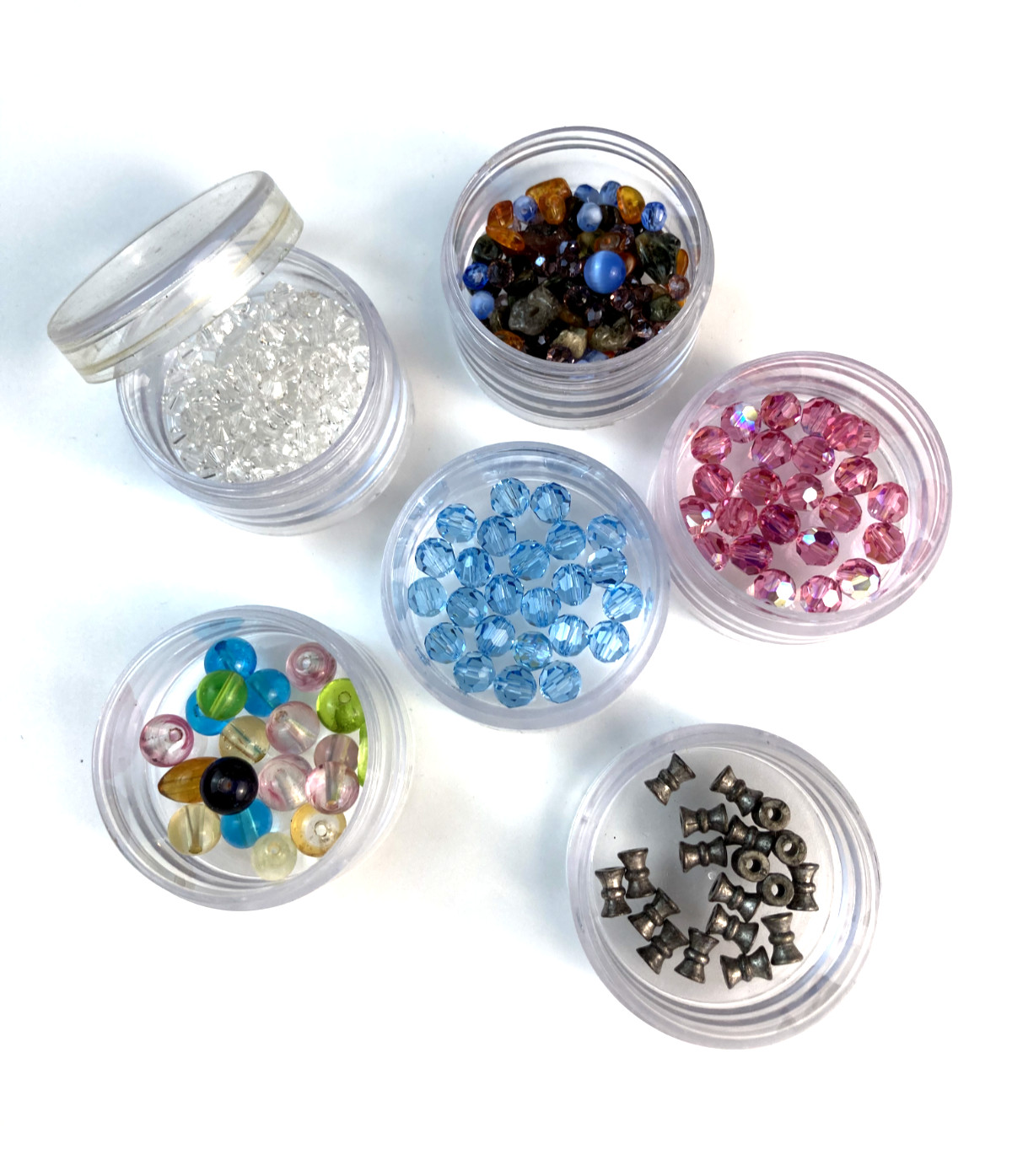 6-Part Clear Plastic Interlocking Pill Bead Craft Storage Container, Small 1.5″