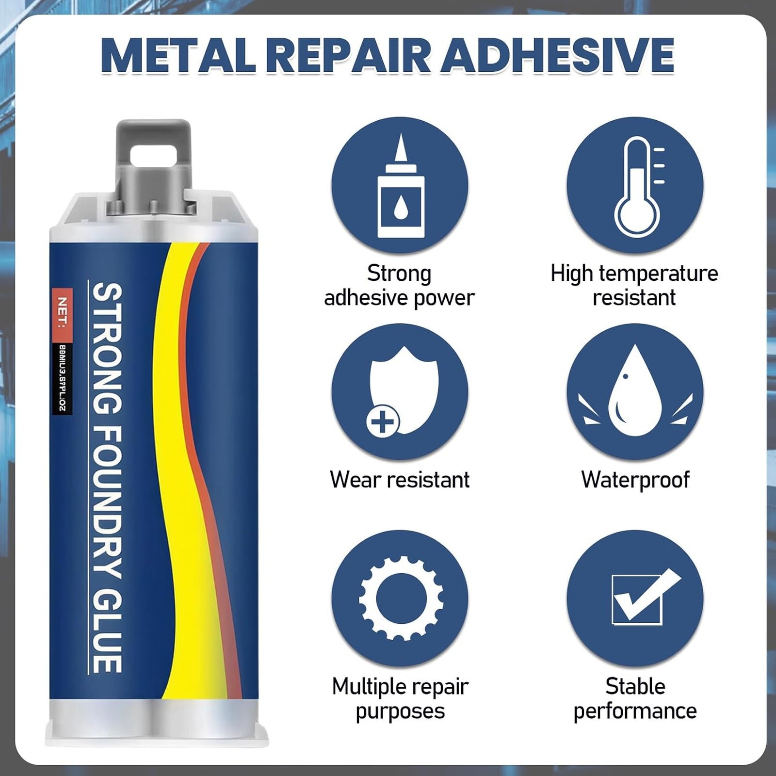 High Temp Metal Repair Glue Kit Two Set Cast Iron Industry Crack Filler