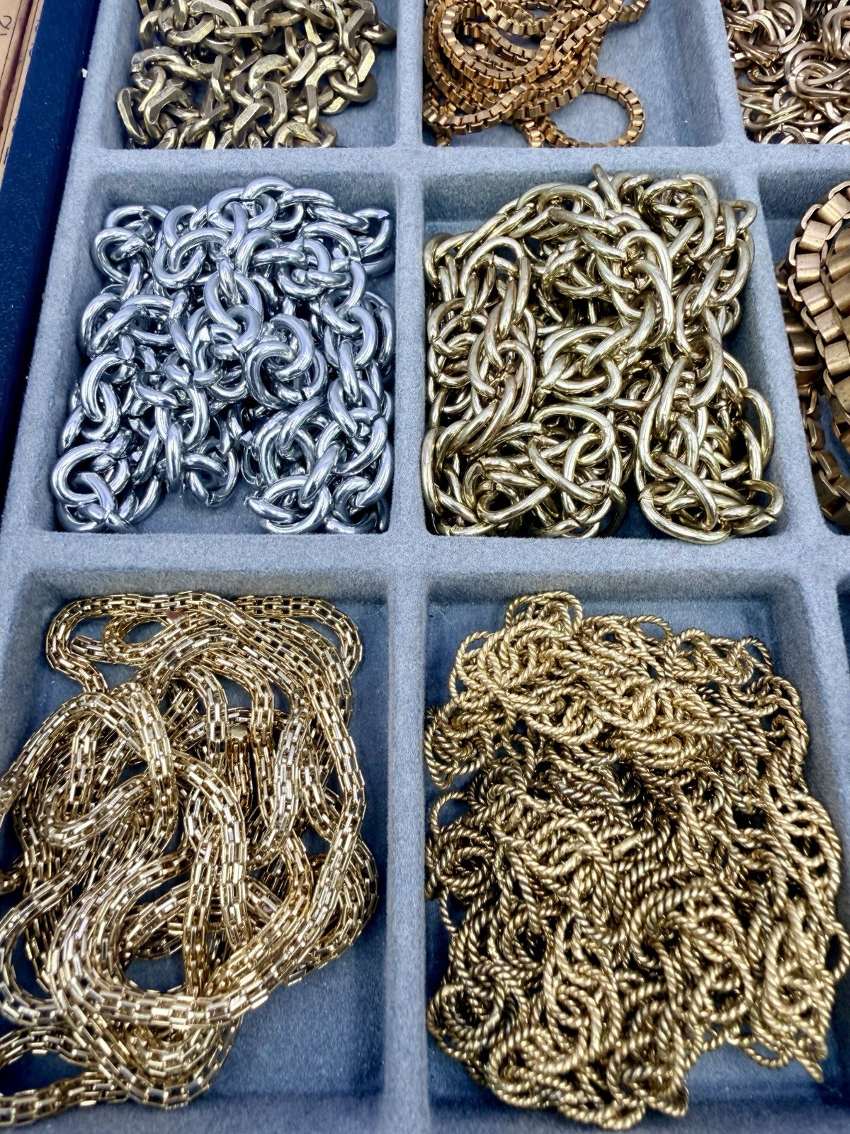 2.3 Lbs Chain Segments Vintage Chunky Gold Silver Mixed Styles Salvaged