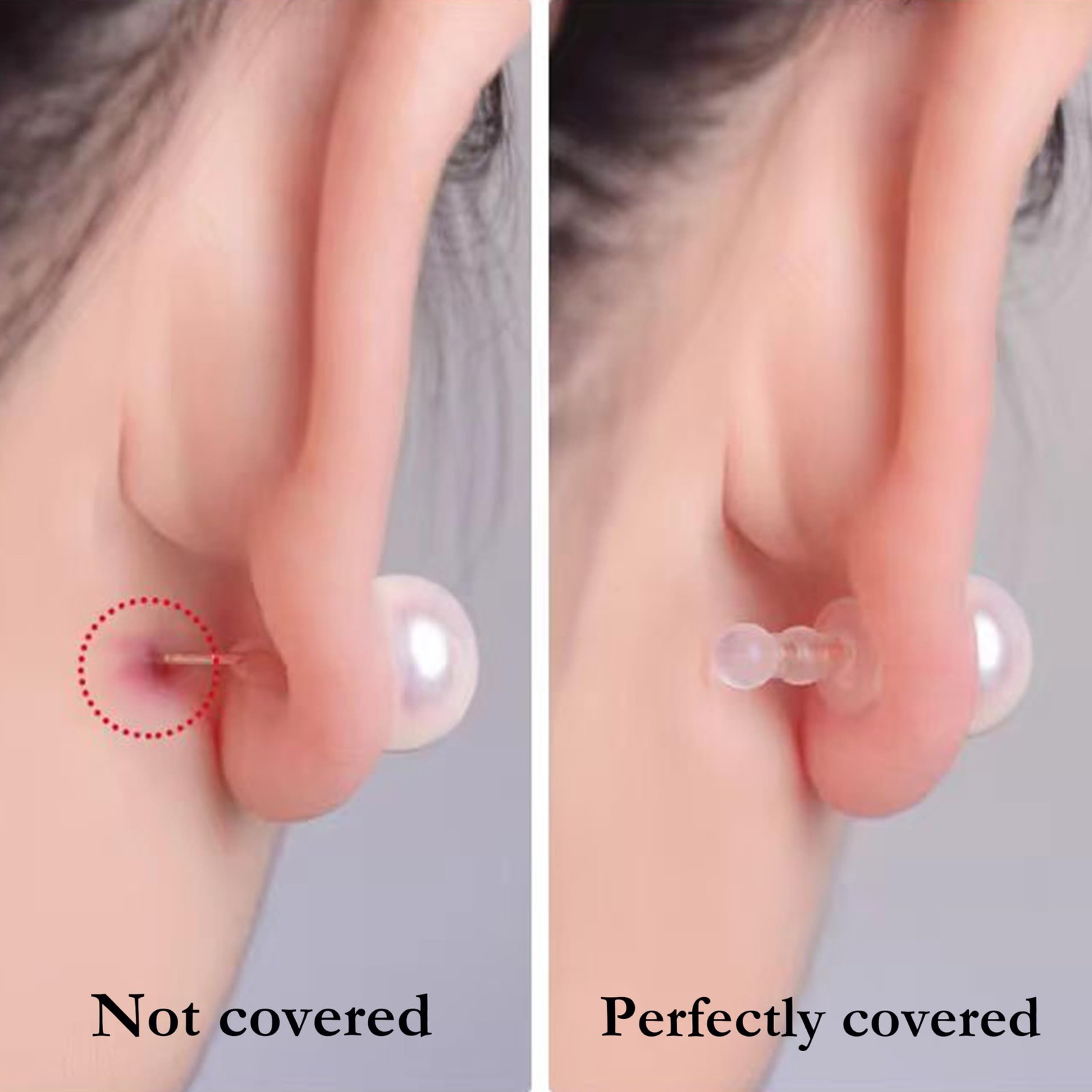 Impenetrable Soft Big-Long Earring Backs, 50pcs, TPE Medical Grade, Fits All …