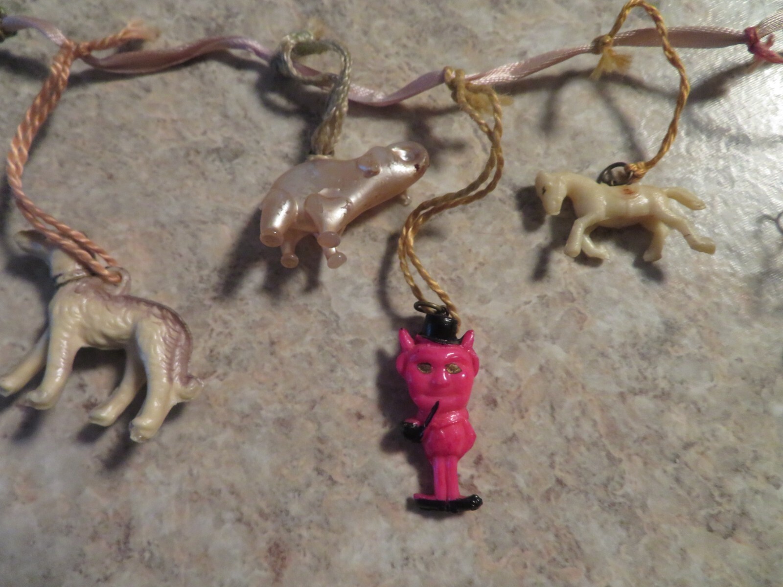 Lot of 25 + Vintage Plastic Charms Animals People Birds