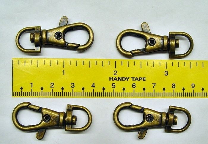 40 Swivel Clips ~ Lobster Clasp 1.5″ long ANTIQUE Brass STEAMPUNK 39mm x 16mm