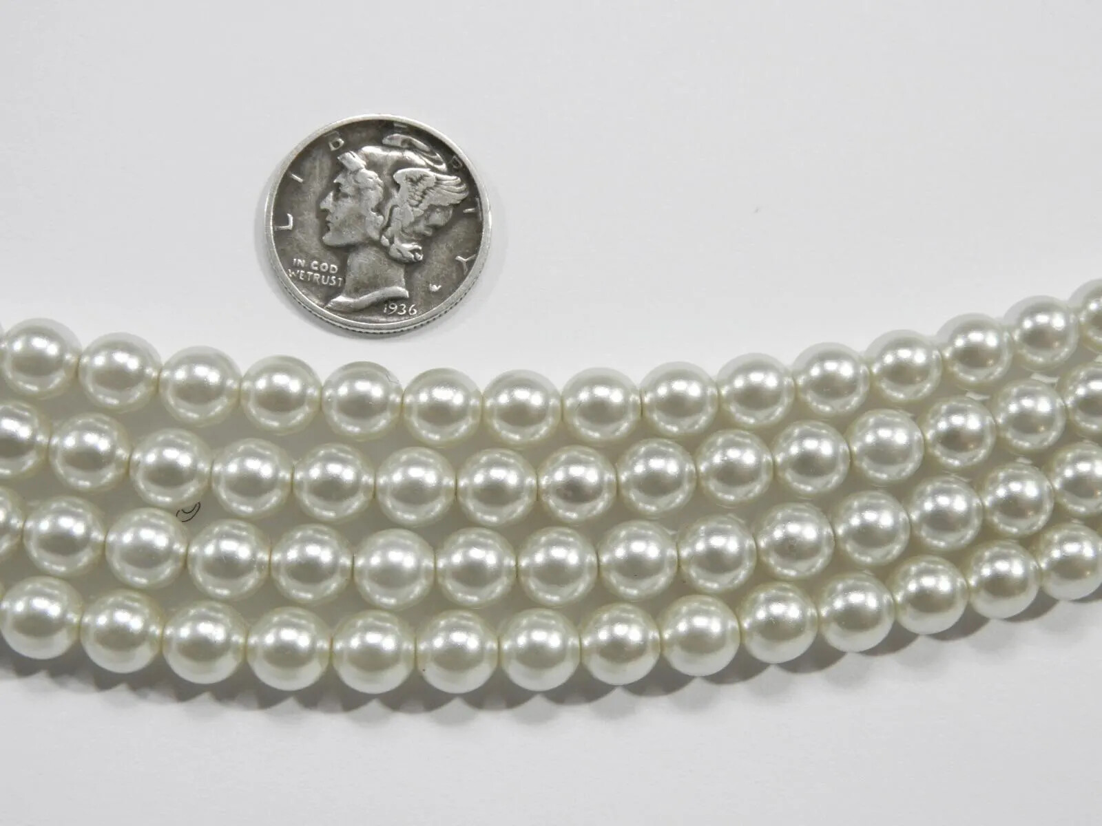 Silvery Light Blue Glass Pearls (2mm, 3mm, 4mm or 6mm) 1 Full Stand Czech Beads