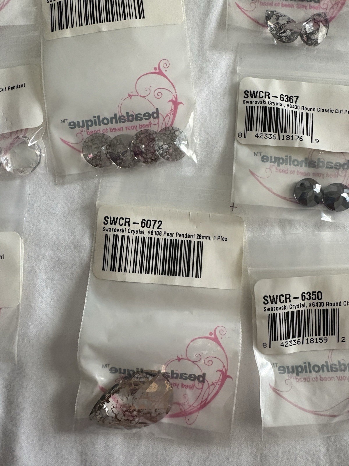 Vintage Swarovski Crystal Lot (Mixed Lot Of 33 Pendants, Round, Beads)