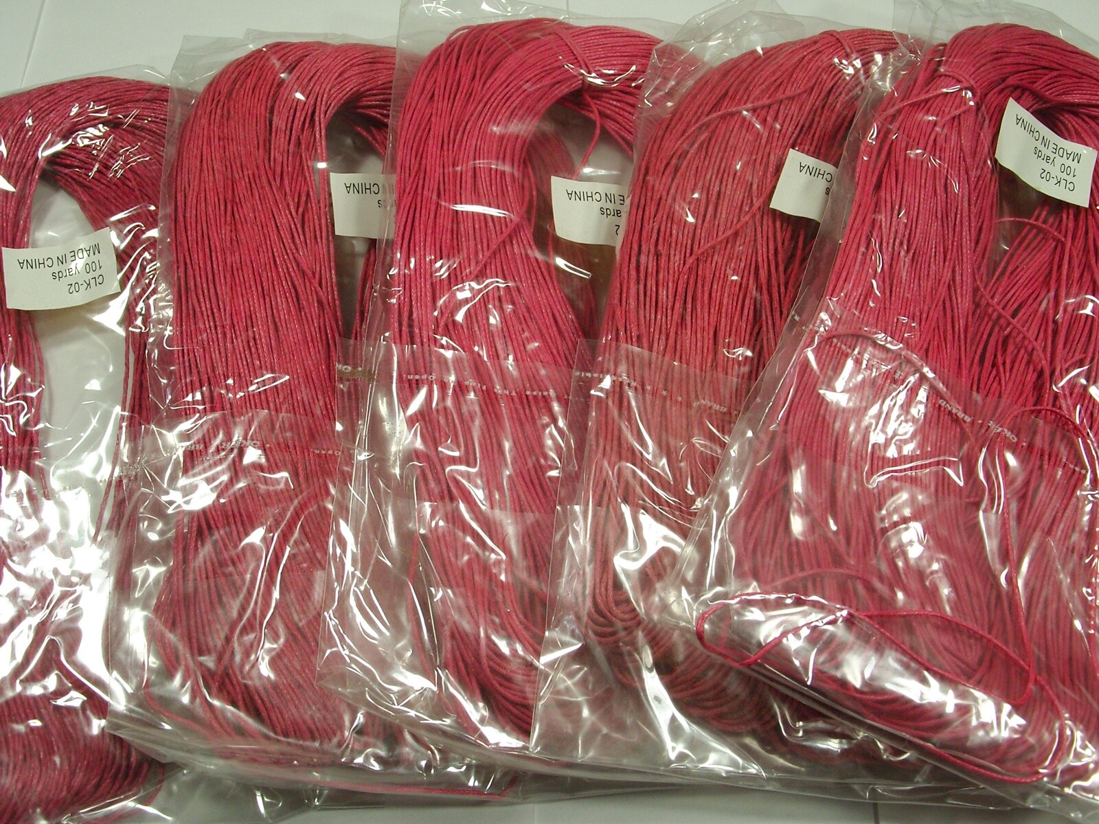 500 Yards Dark Pink China Cotton Wax Beading Cord (1MM) Wholesale Bulk (CLK-02)