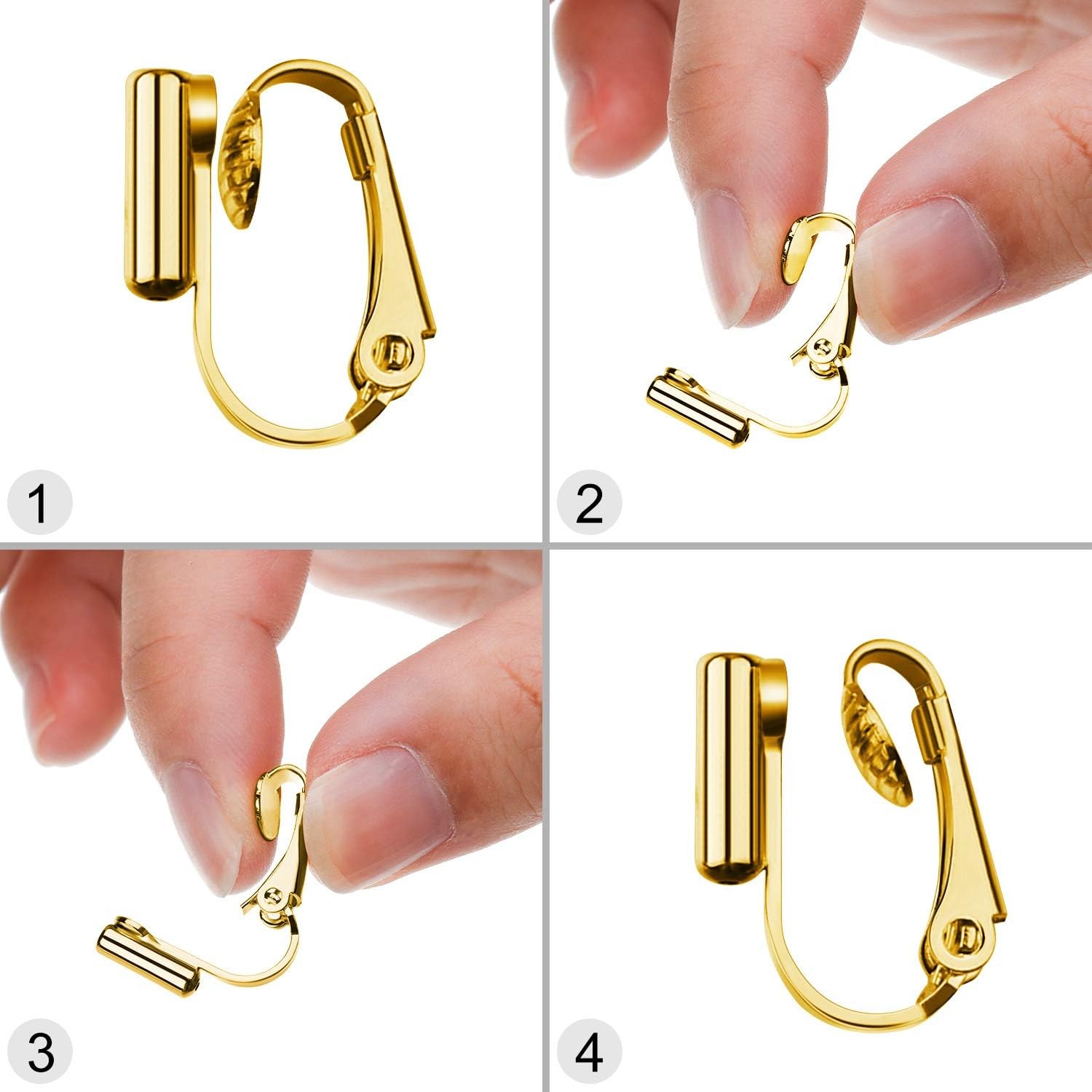 30 Pieces Clip-On Earrings Converter Components with Post for Non-Pierced Ears 3