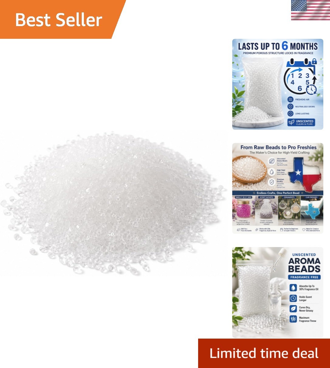 5 lb Pack of High-Quality Unscented Aroma Beads for Custom Fragrance Projects