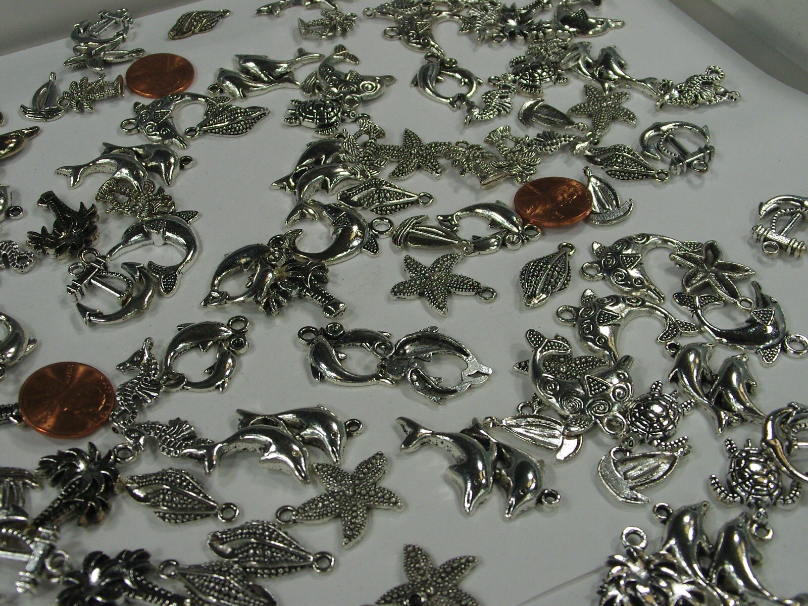 275 Pieces Assorted Sea Life Zinc Alloy Metal Charms Wholesale Bulk (PMS-51) ⭐