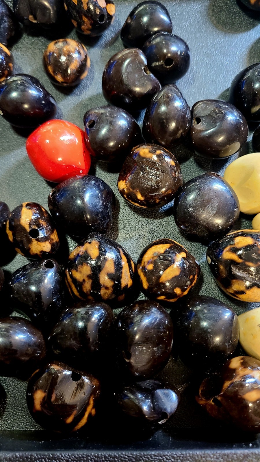 71 Piece Lot Mixed Loose Kukui Nuts Hawaiian Lei Drilled Beads Natural 1″