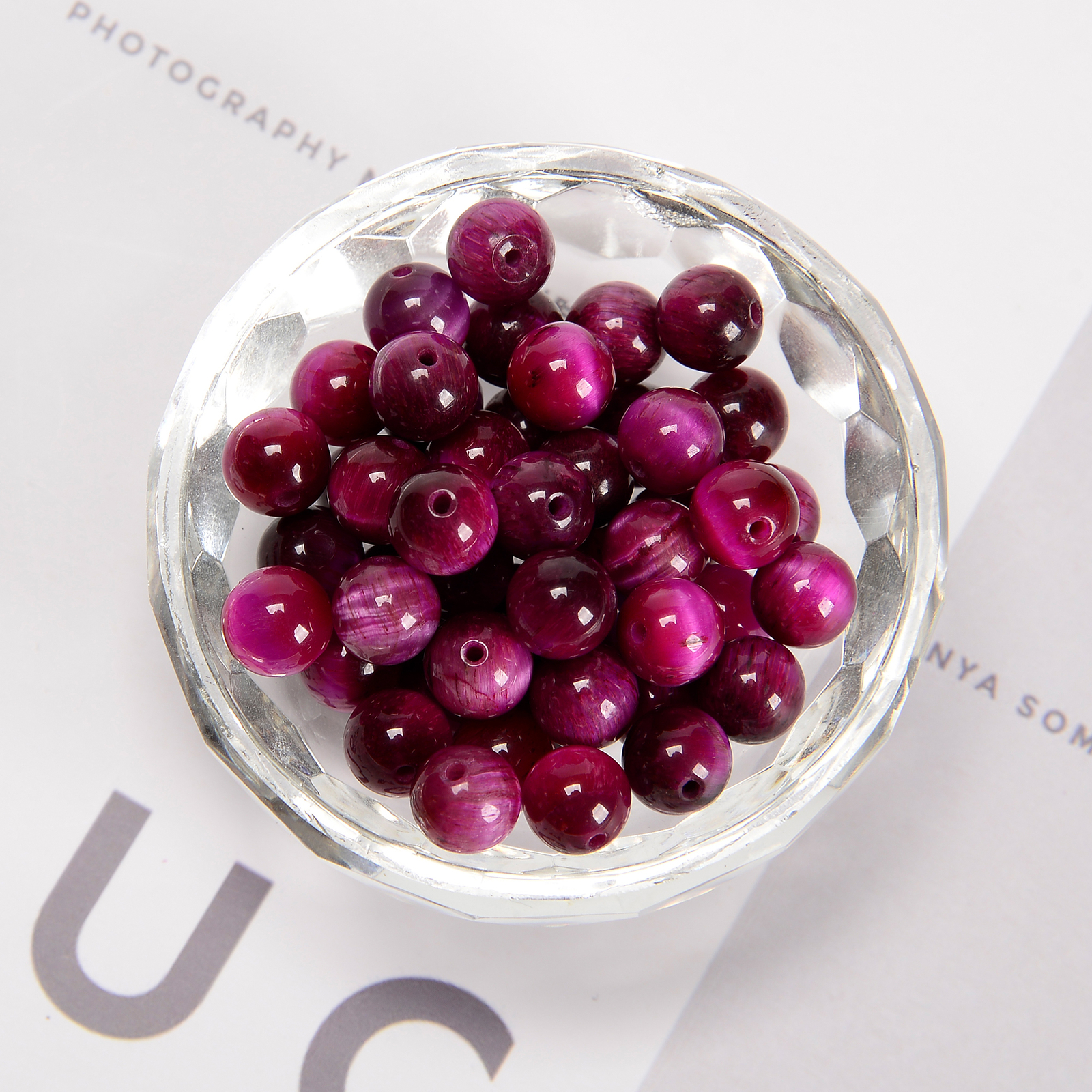 Pink Tiger Eye Smooth Round Beads 4mm 6mm 8mm 10mm 12mm 15.5″ Strand