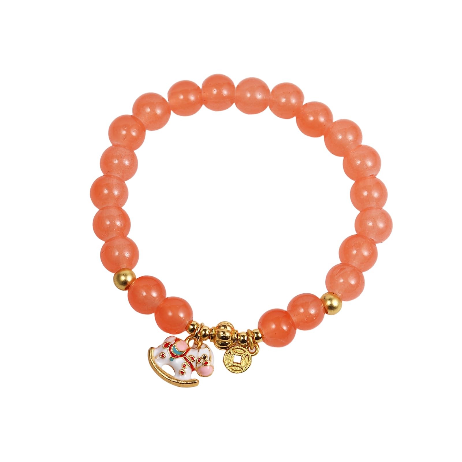 Chinese Zodiac Horse Bracelet for Women, Lucky Gemstone Beaded Bracelet wit – 02