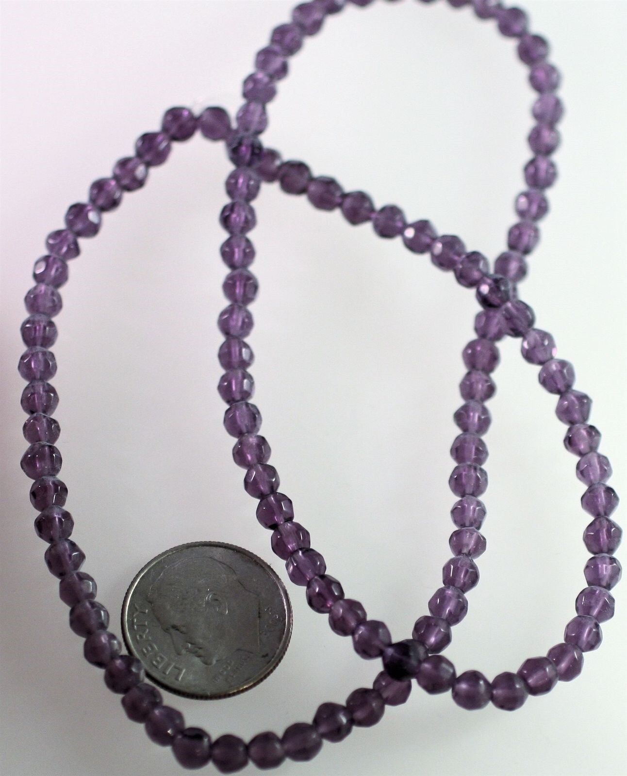 Tanzanite Purple Faceted 4mm Round Glass Beads with 0.8-1mm Hole 1 Std(100-105)*
