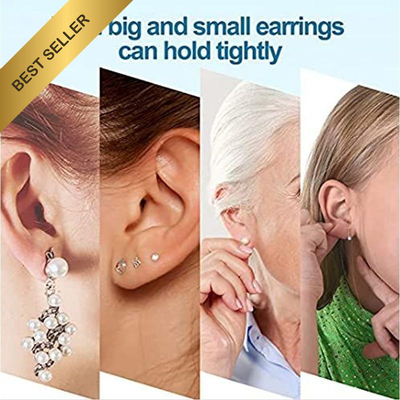 100Pcs Earring Backs Lifters Bullet Clutch for Heavy Droopy Ears Gold Silver