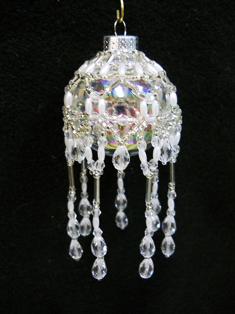 PATTERN ONLY Beaded Christmas Ornament Cover Holiday Original “Victorian Drape”