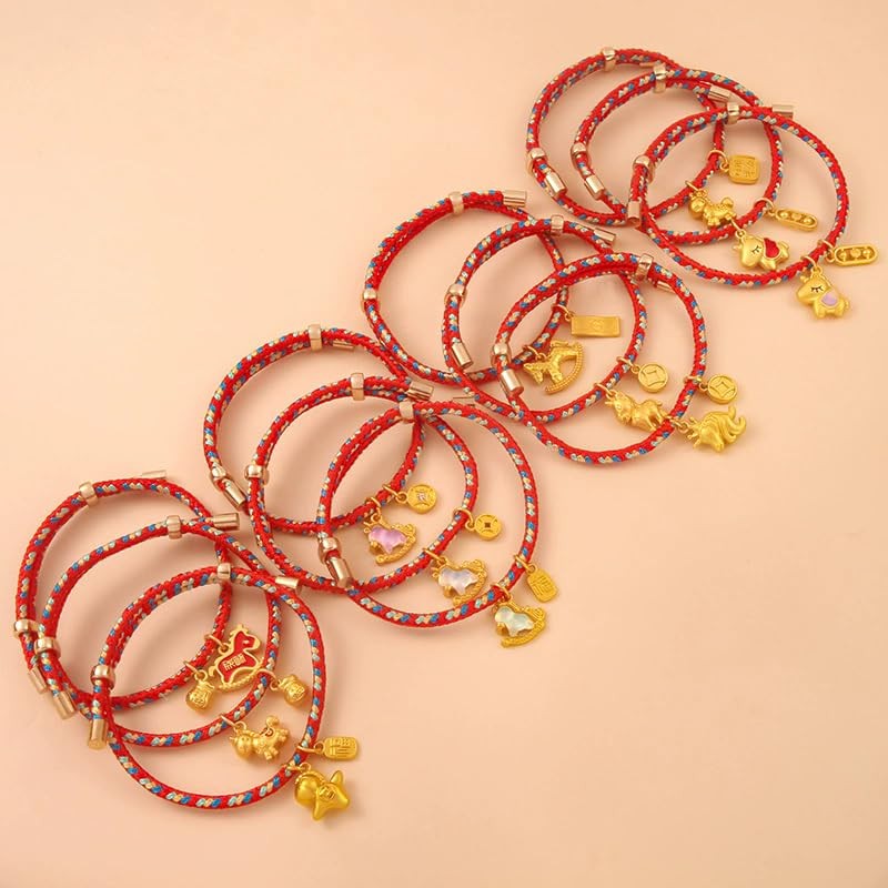 Year of the Horse Chinese Red String Bracelet, Adjustable Lucky Charm Brace – 01