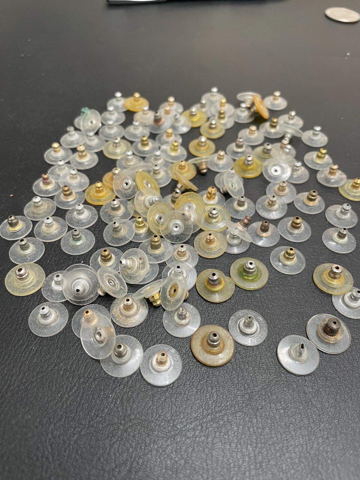 Lot of Bullet Clutch Earring Backs With Silicone Pad. Pre-owned. C230
