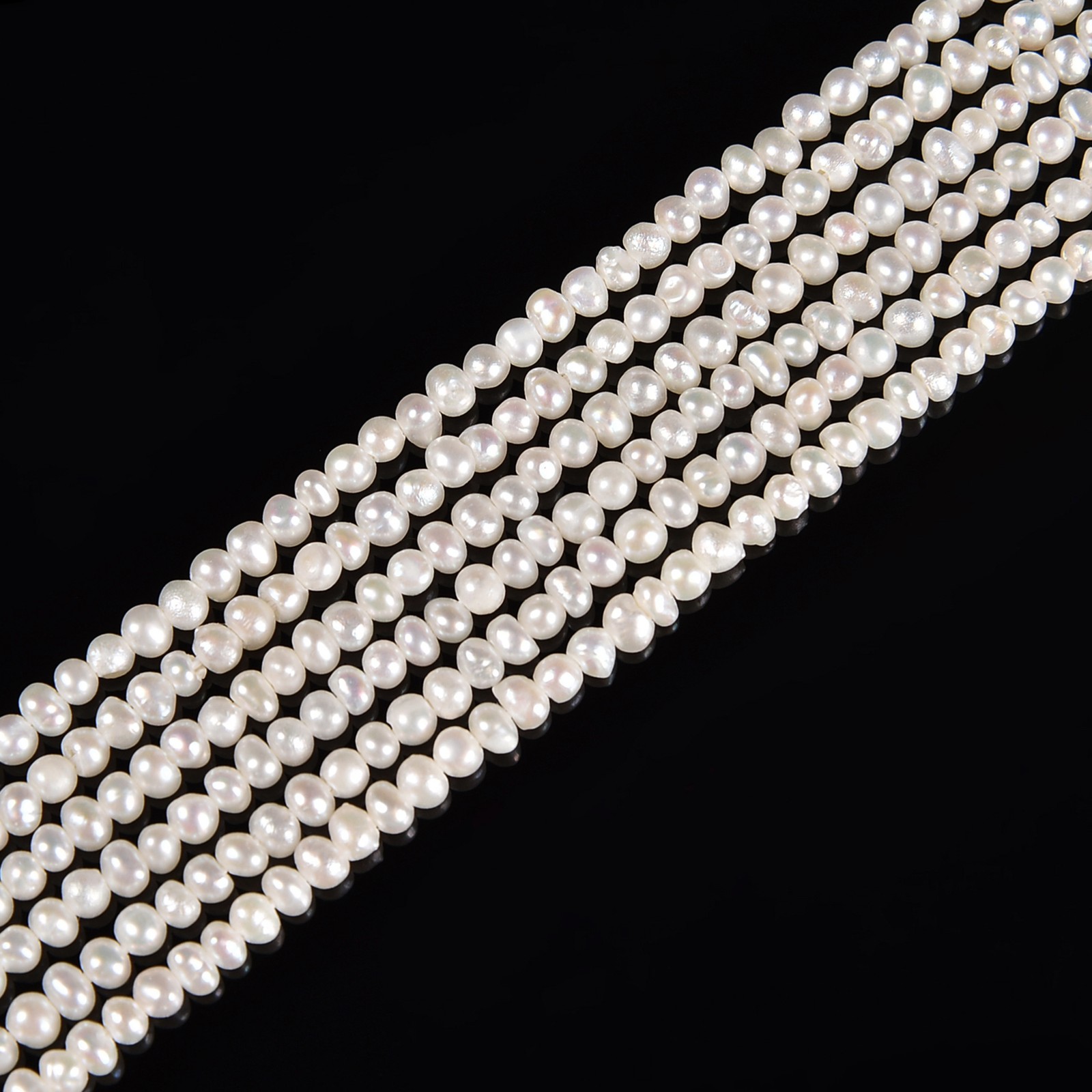 Tiny Fresh Water Pearl Potato Shape Beads Size 2-2.5mm 2.5-3mm 14” Strand