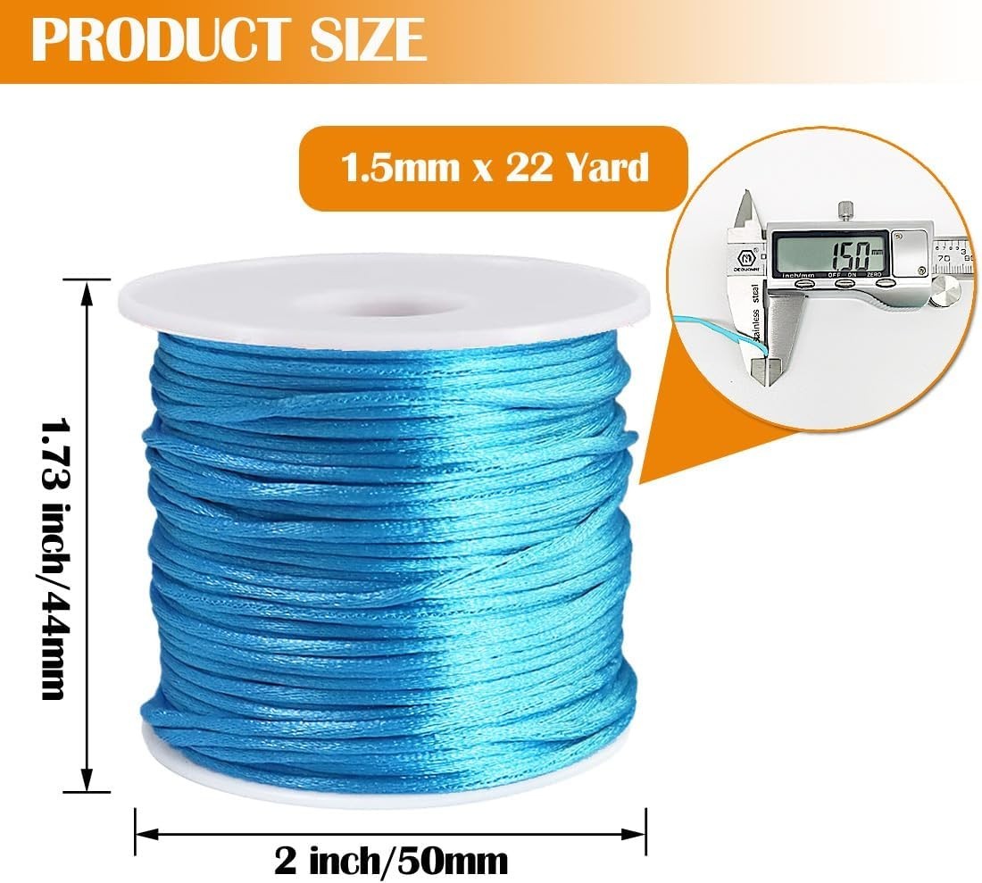 10 Colors 1.5Mm Nylon Cord Silk Cords Hand Knitting String for DIY Crafts Jewelr