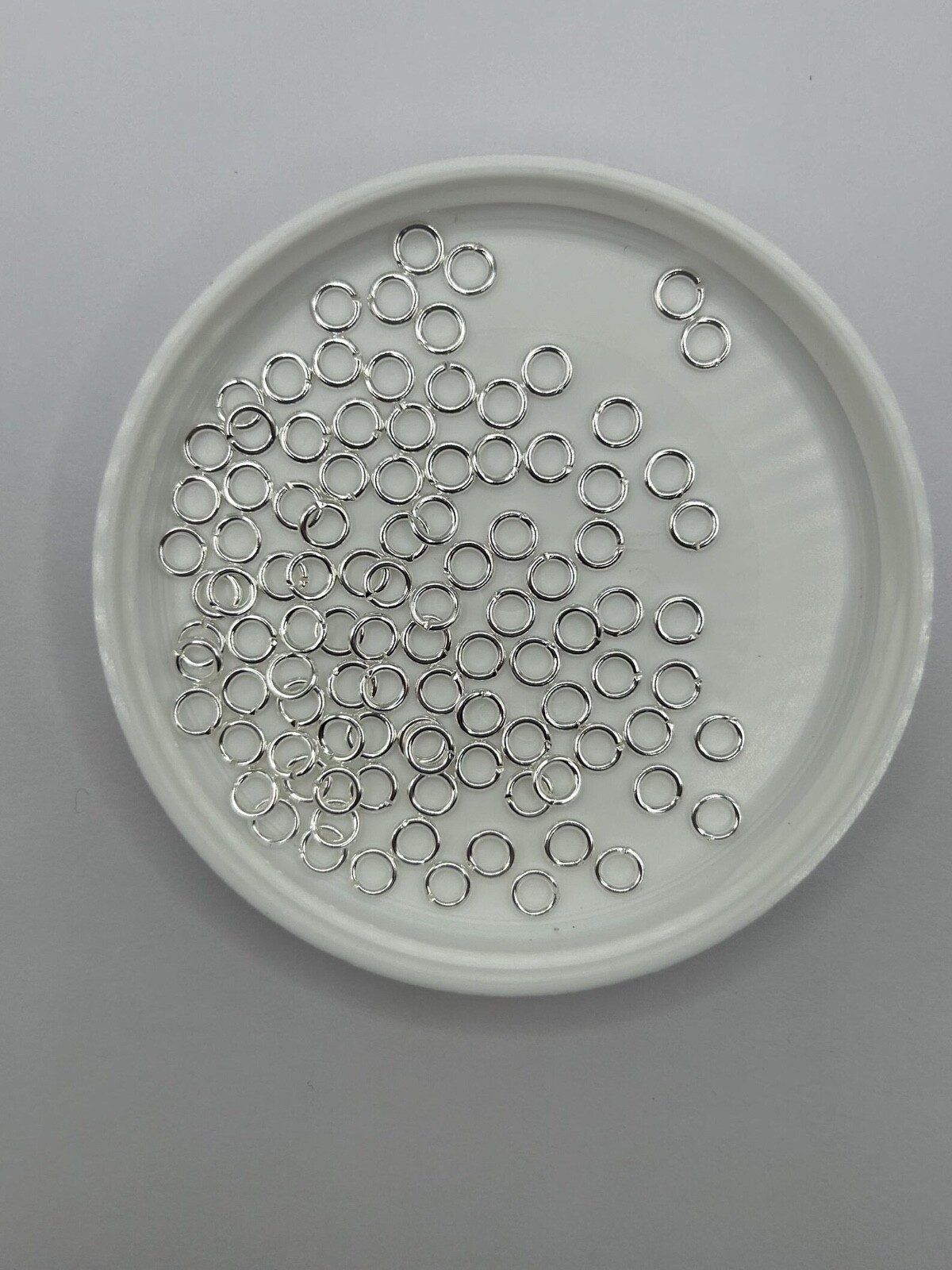 5mm Silver Plated Brass OPEN Jump Rings 18 Gauge 50 Pieces