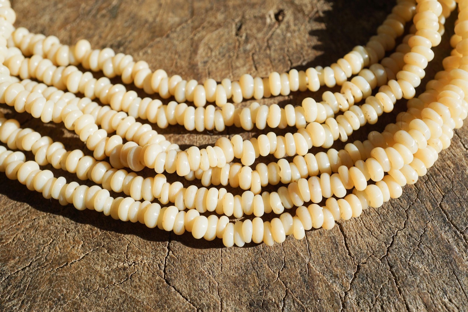 Small Soft Yellow Java Glass Beads (3-4mm) Artisan Made (2796A215) Indonesian
