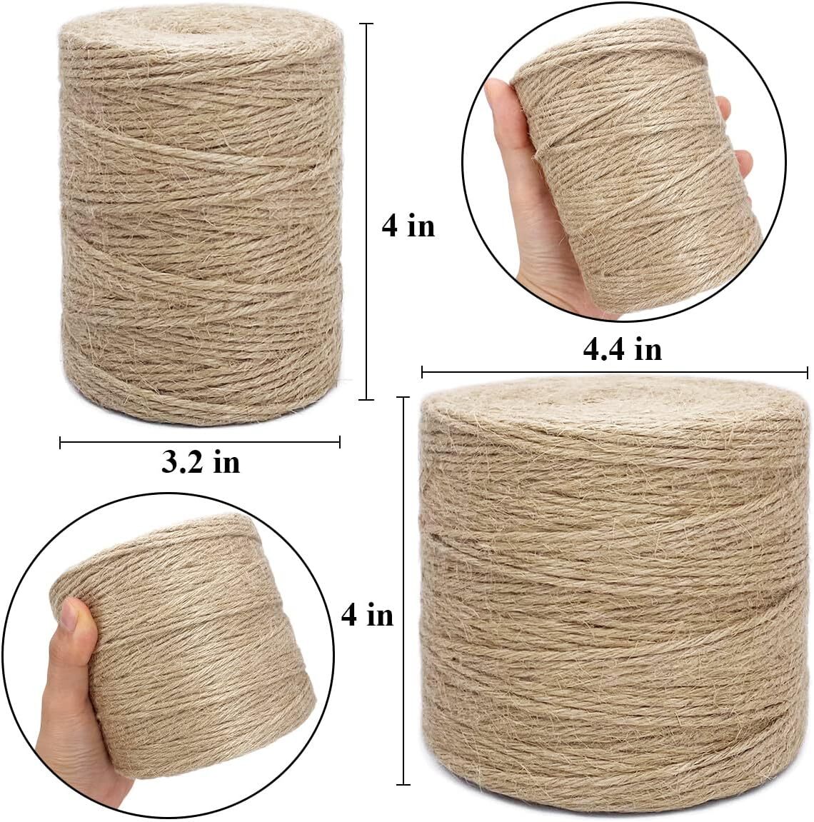 500FT Jute Twine Rope 3mm 6ply Natural Thick Garden Twine String Heavy Duty f…