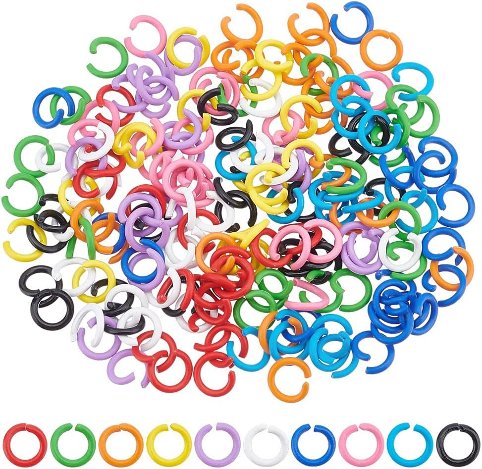 200pcs 6mm Colored Jump Rings 10 Colors Open Jump Rings O Ring Connectors 18 …