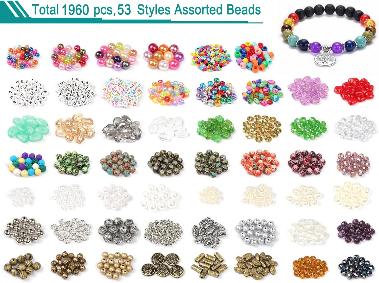 Complete DIY Jewelry Making Kit: 1960 Beads, Tools & Findings for All Creatives