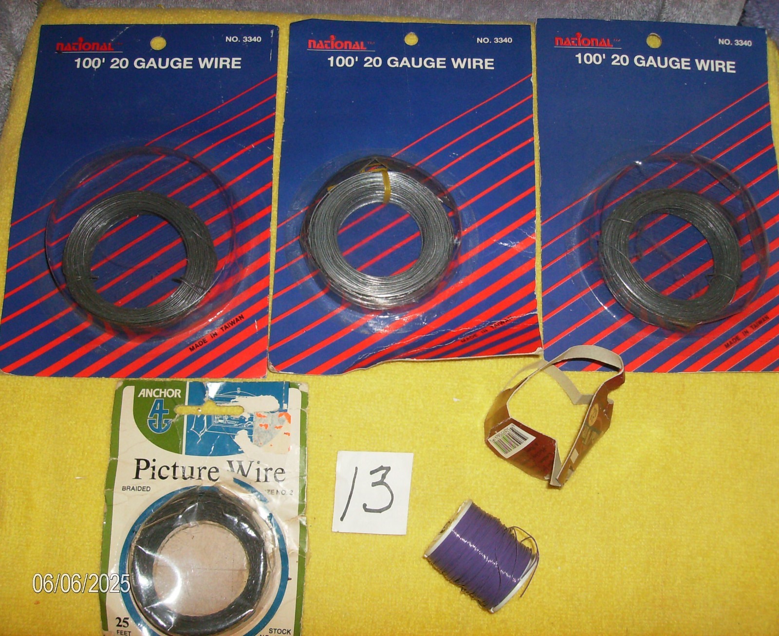 ANCHOR PICTURE WIRE PURPLE WIRE & 300 FT 20 GA NATIONAL WIRE CRAFTS NEW 3 LB #13