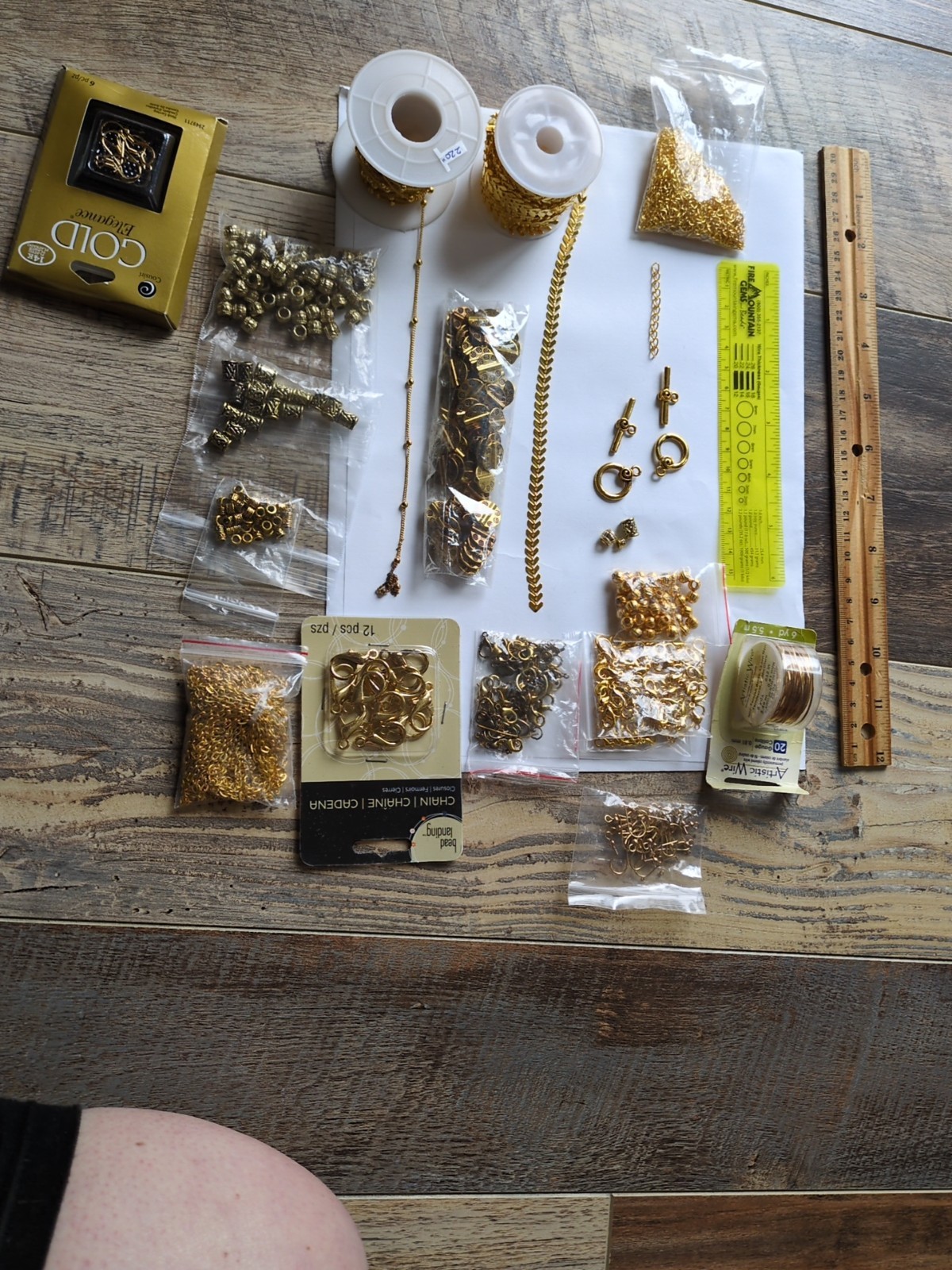 Huge Lot Jewelry Findings Gold Tone over 200pcs