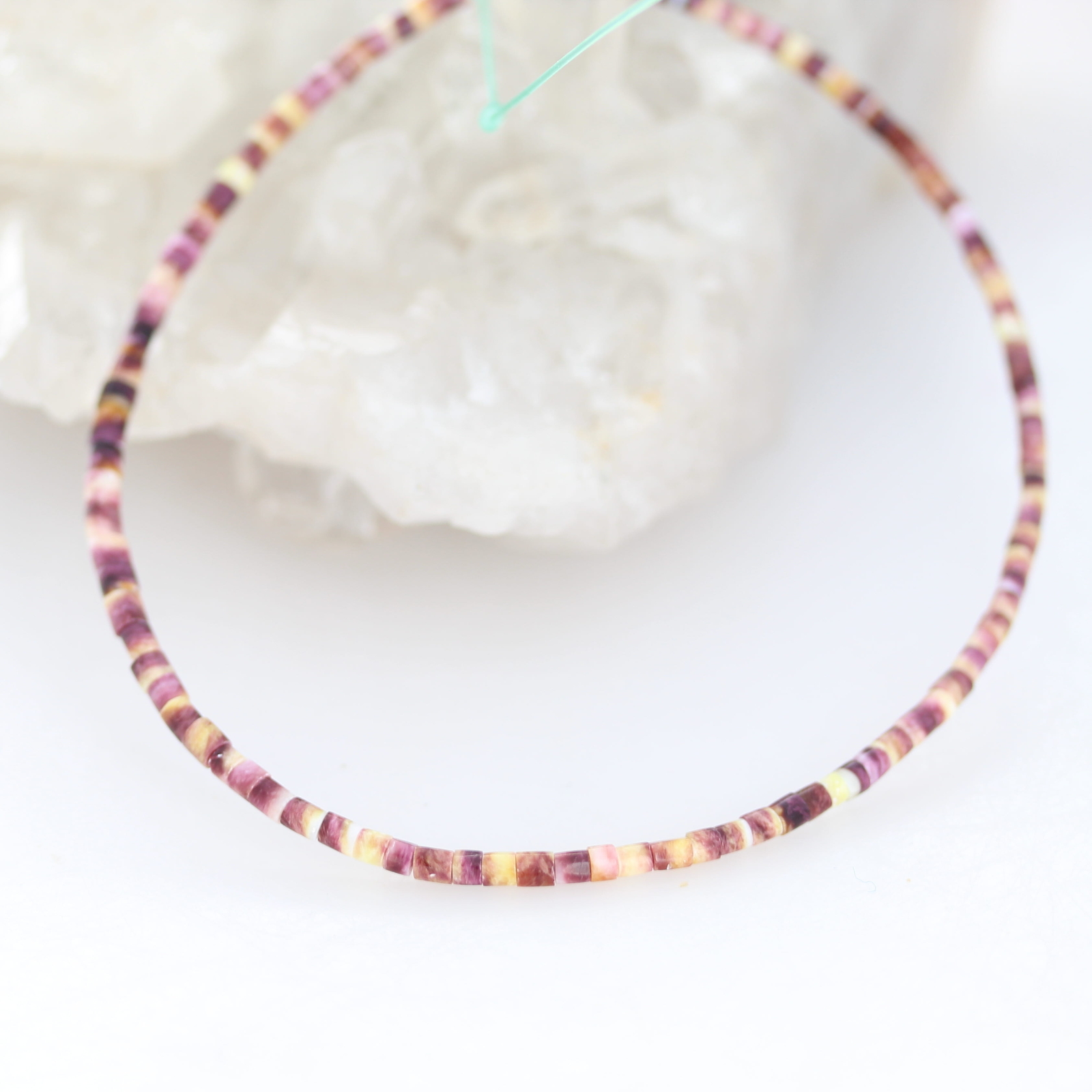Lavender Purple Spiny Oyster Beads Heshi 3×2.9mm 10″*New World Gems