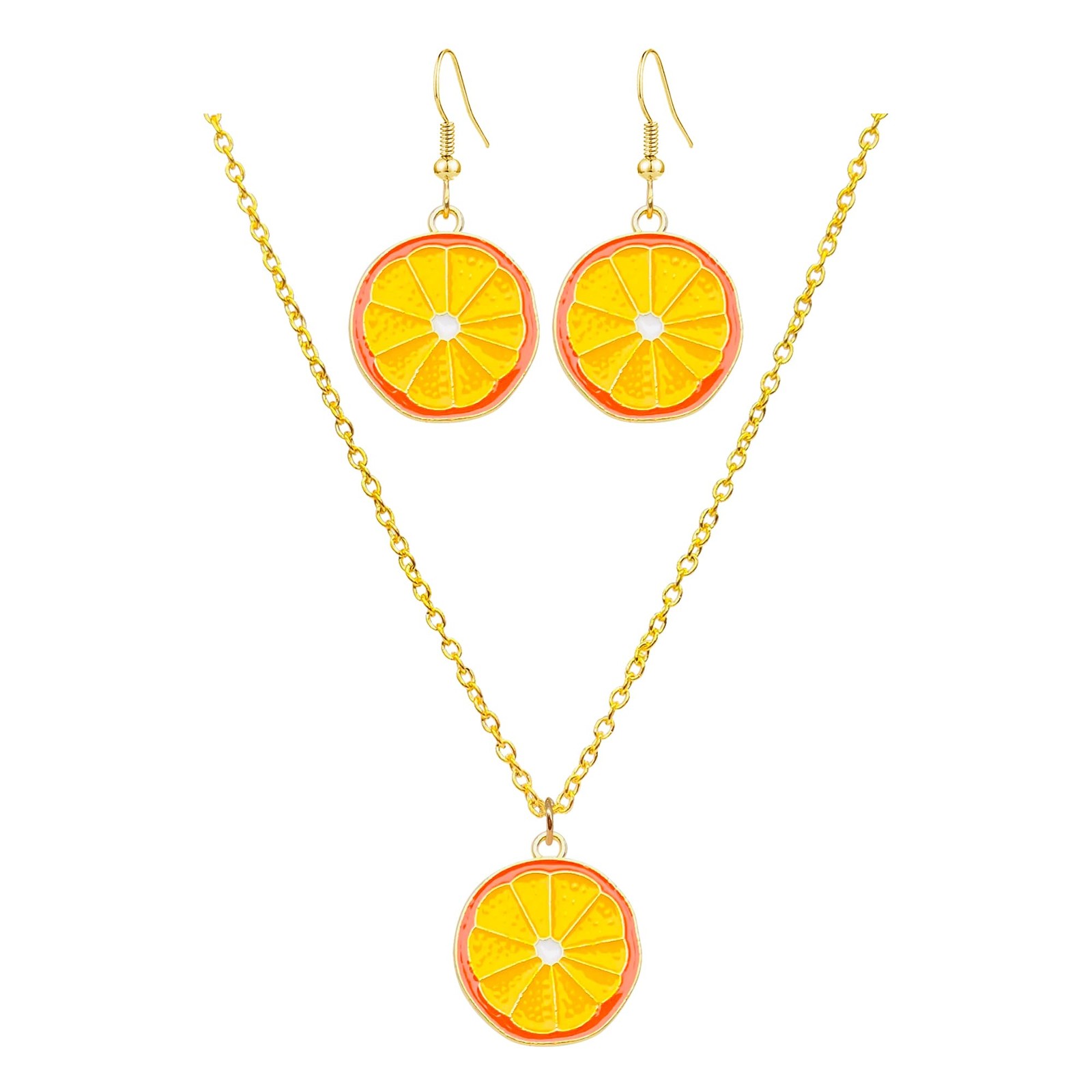 Boho Lemon Dangle Set Earrings Orange Fruit Earrings For Women (style-1)