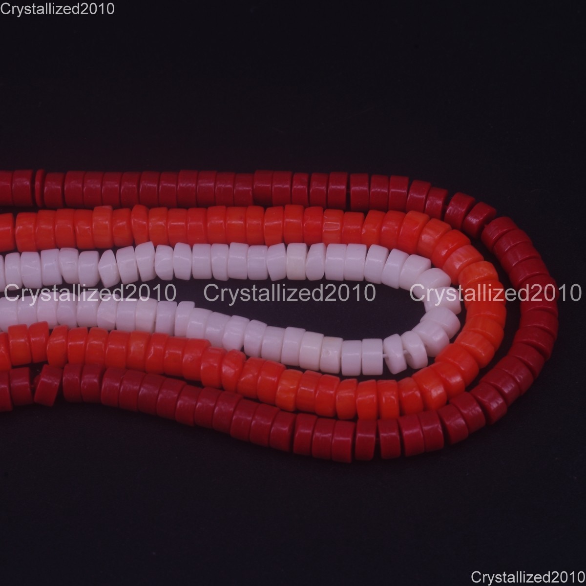 Natural Coral Heishi Gemstone Spacer Beads Red Orange Pink White 15.5″ 2x4mm