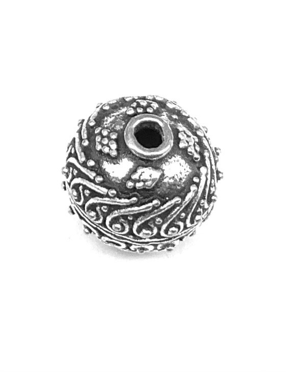 12mm Bead Hand Craft Ornament Sterling Silver .925 Bali Beads-#14425