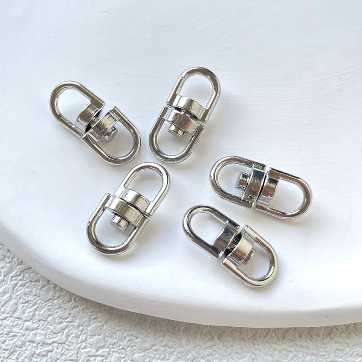 30/50/100PCS Rotatable Figure 8 Clasp Keychain Jewellery Connector