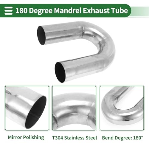 180 Degree U-Bend Mandrel Exhaust Tube Car Exhaust Pipe Mandrel Bend DIY 2″ OD