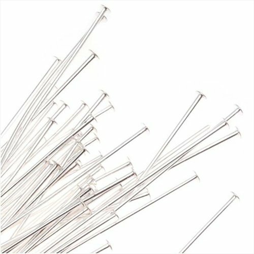 Lot 144 Silver Plated Brass HEADPINS 2 inch 21 gauge No Lead No Nickel Head Pins
