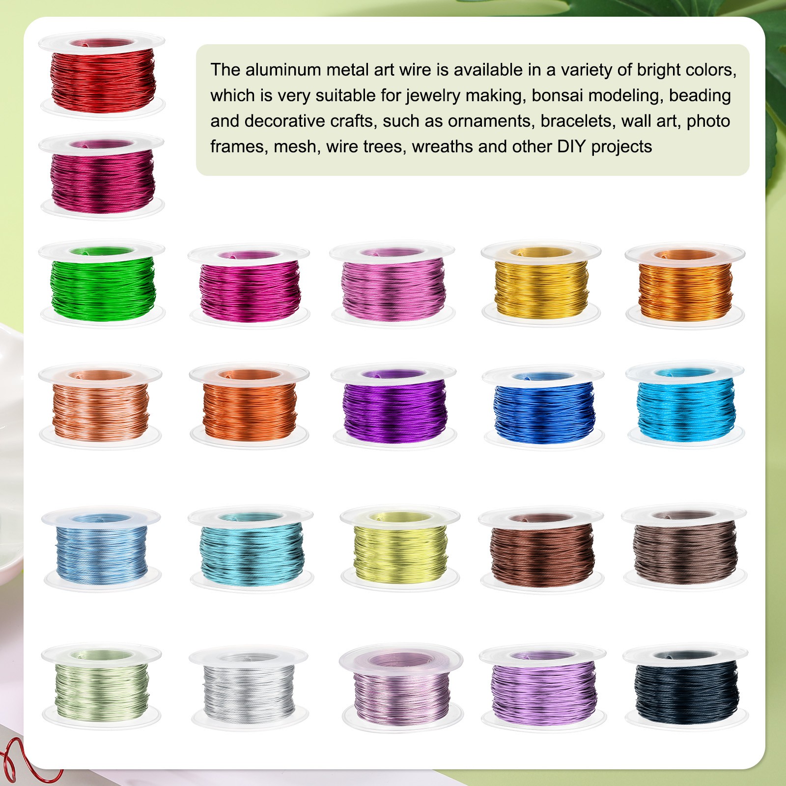 18 Gauge Aluminum Craft Wire 1.0mm 98.5ft Bendable Metal Wire, Yellow