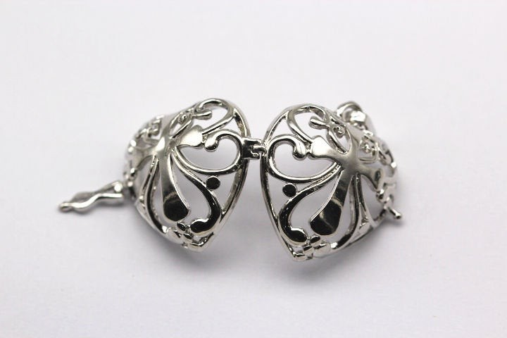 Silver Metal Oil Diffuser Pendant Heart Shape Size 15x22mm Sold Per Piece