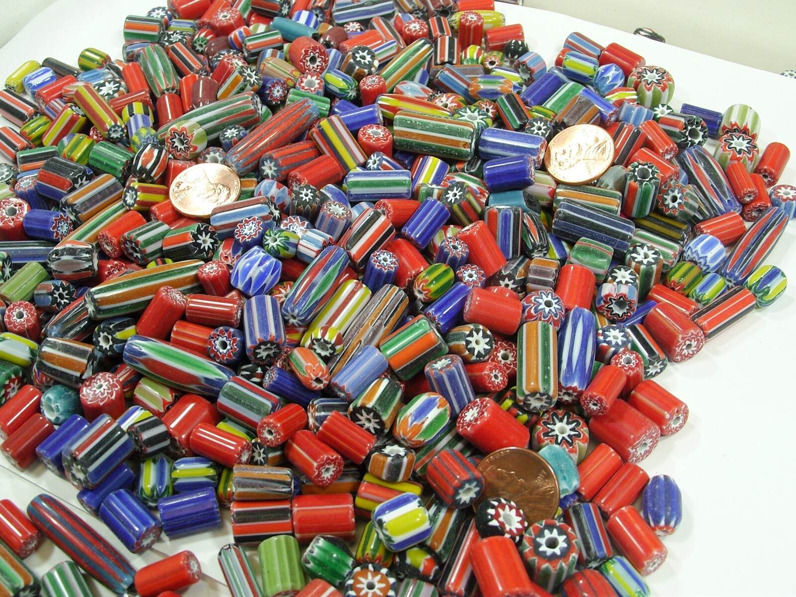 2 Pounds Assorted India Handmade Chevron Glass Beads Wholesale Bulk Lot (VP-5) ⭐