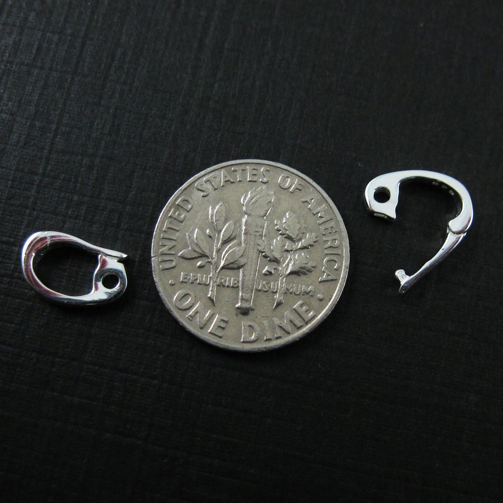Bail, Clip on Bail, 925 Sterling Silver Snap on Bail, Smooth Connector- 10mm-1pc