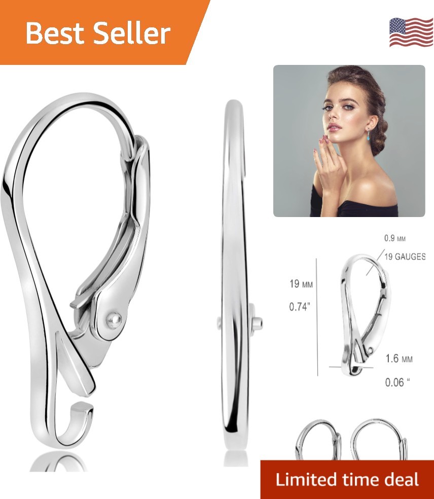 Modern 925 Silver Leverback Earrings Hooks – Perfect for Jewelry Repair