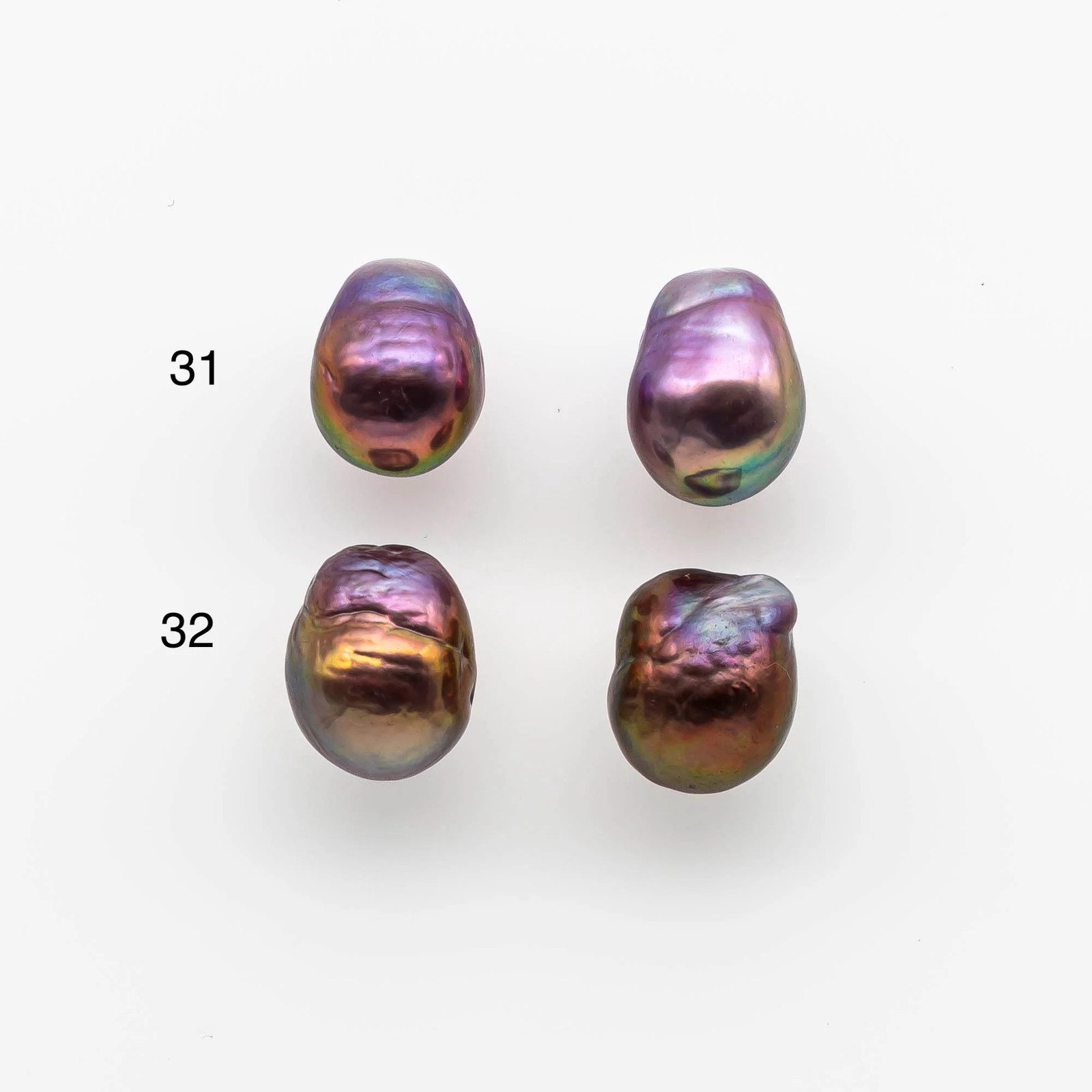 10-11mm Edison Pearl in Matching Pair with Natural Colors and High Lusters, Und
