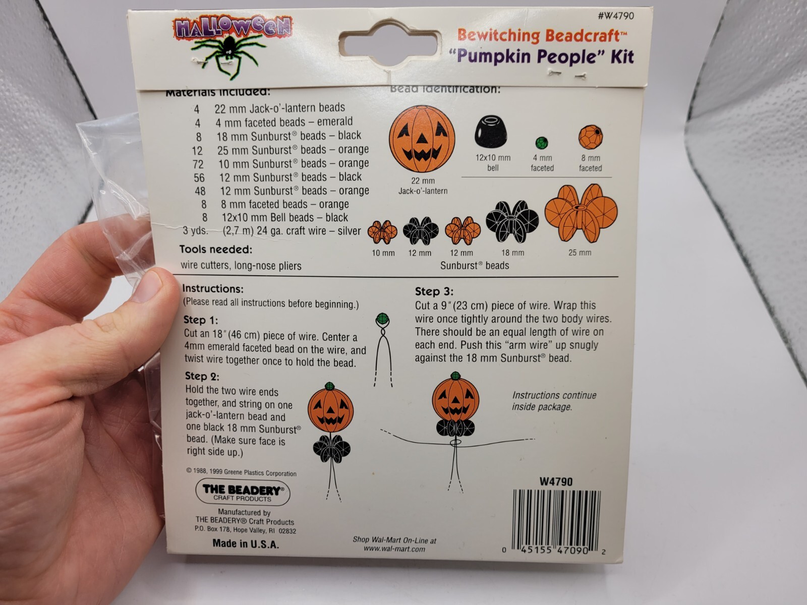 The Beadery PUMPKIN PEOPLE Bead Beading Halloween Ornament Kit Makes 4 Vtg