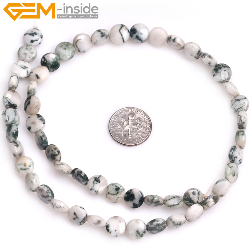 Natural Coin Assorted Stone Beads For Jewelry Making 15″ Size Select 8mm-35mm