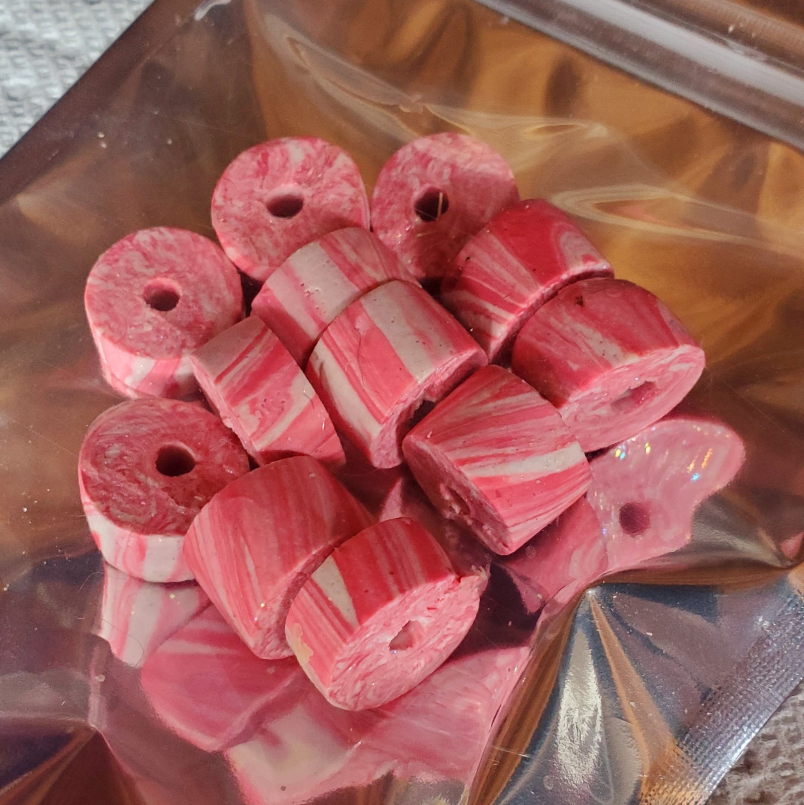 Hand-made Sculpy Polymer Bead Lot Of 7 For Crafts Jewelry